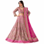 Mehrunisa – Luxury Mauve Pink Embroidered Lehenga